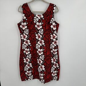 KY'S Dress Womens XL Hawaiian Floral Sleeveless Made in USA Summer Sundress‎
